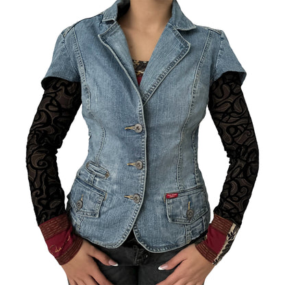 Polo short sleeve denim jacket