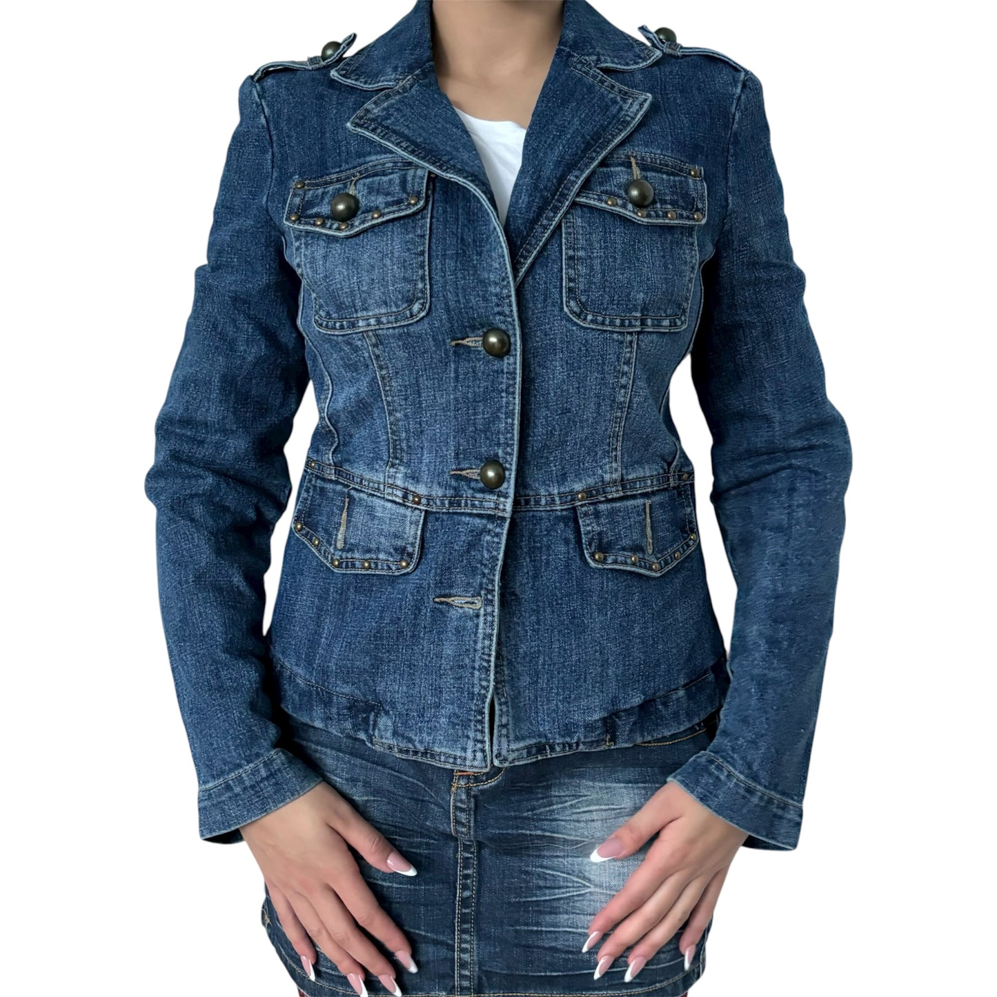 Baccini Italian military denim jacket