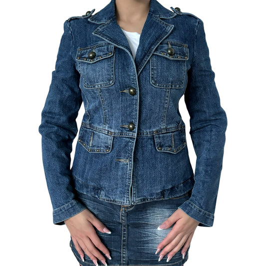 Baccini Italian military denim jacket