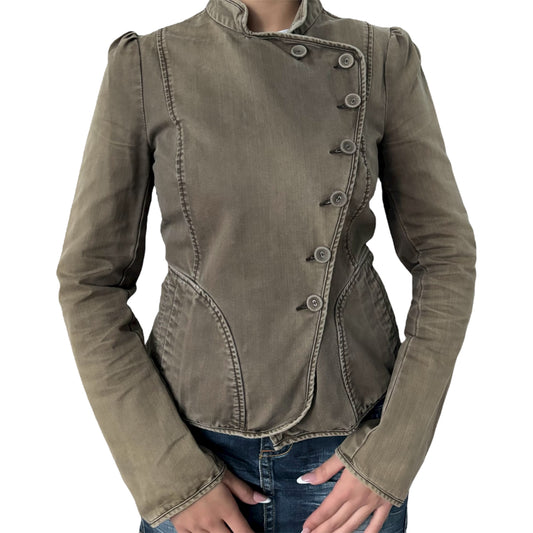 French connection asymmetrical tie up jacket