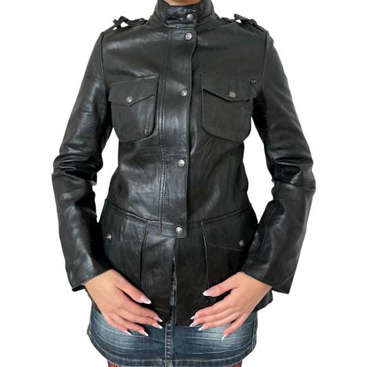 Max Studio Leather Military Jackets