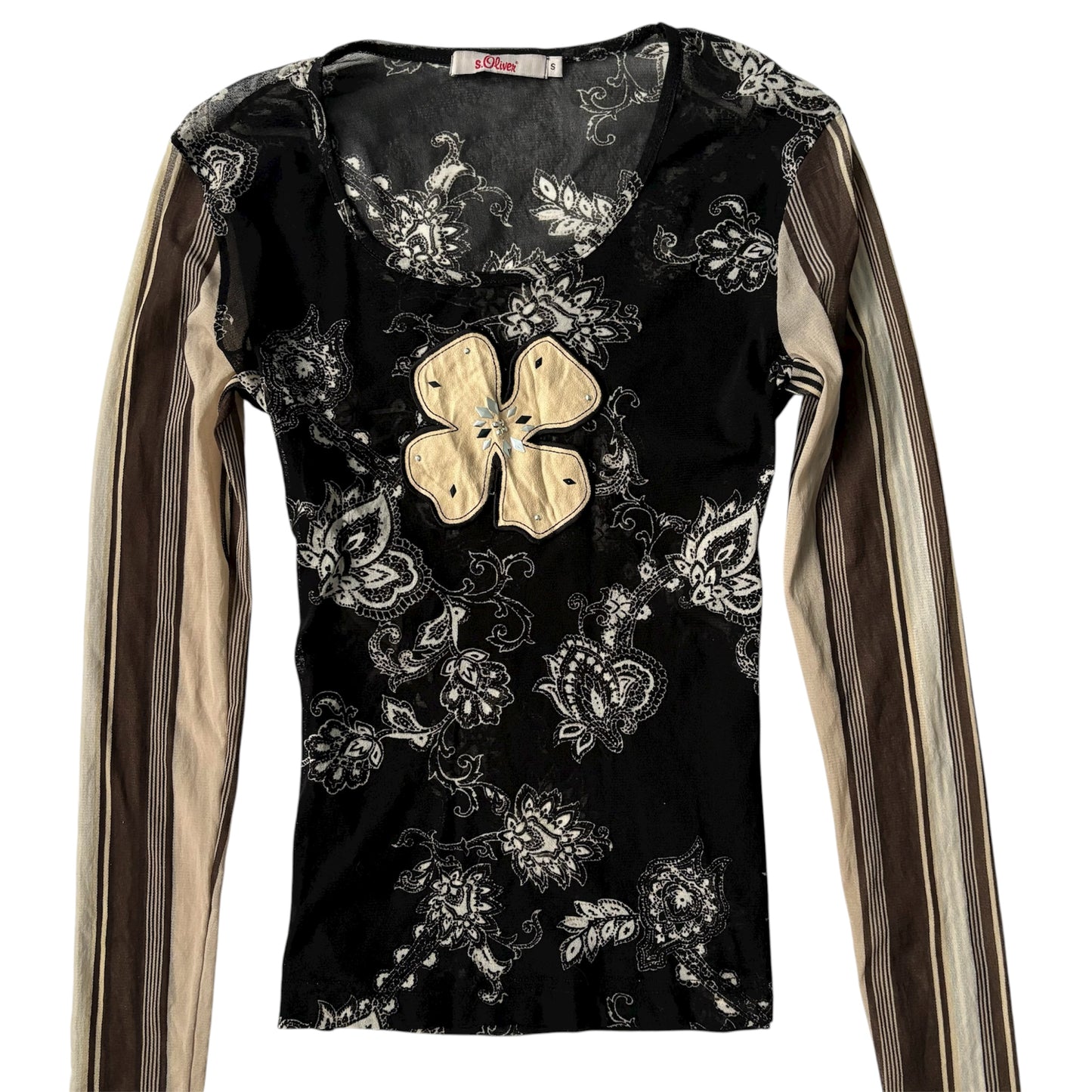 Long sleeve stripped top