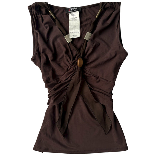 brown cami with metal details